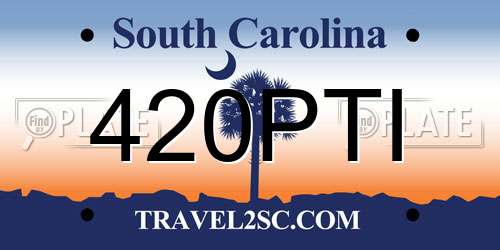 420PTI South Carolina License Plate
