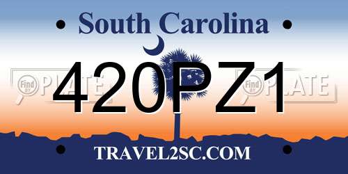 420PZ1 South Carolina License Plate