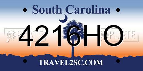 4216HO South Carolina License Plate