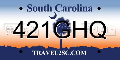 421GHQ South Carolina License Plate