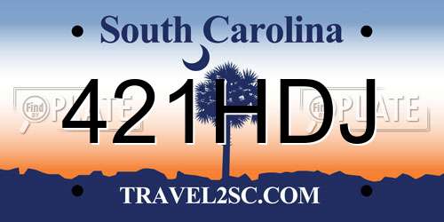 421HDJ South Carolina License Plate