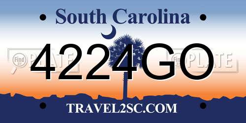 4224GO South Carolina License Plate