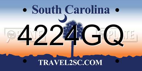 4224GQ South Carolina License Plate