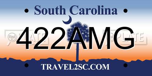 422AMG South Carolina License Plate