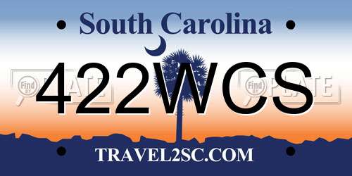 422WCS South Carolina License Plate