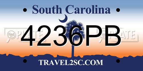 4236PB South Carolina License Plate