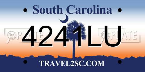 4241LU South Carolina License Plate