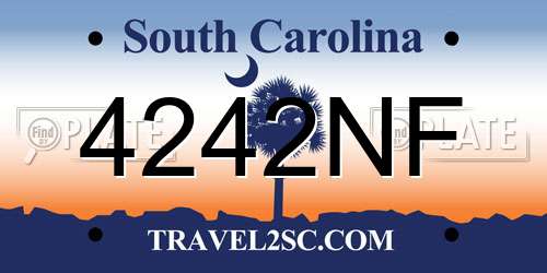 4242NF South Carolina License Plate