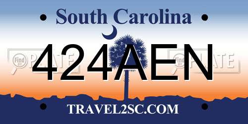 424AEN South Carolina License Plate