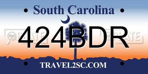 424BDR South Carolina License Plate