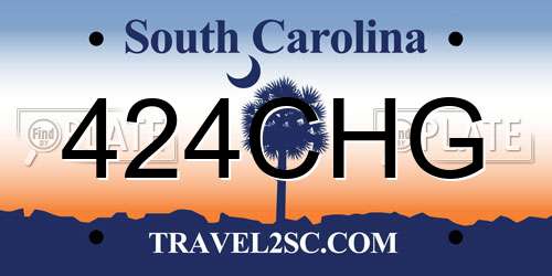 424CHG South Carolina License Plate