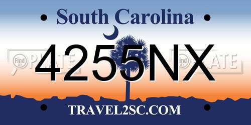 4255NX South Carolina License Plate
