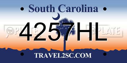 4257HL South Carolina License Plate
