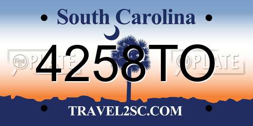 4258TO South Carolina License Plate