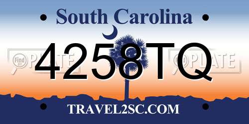 4258TQ South Carolina License Plate