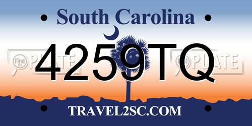 4259TQ South Carolina License Plate