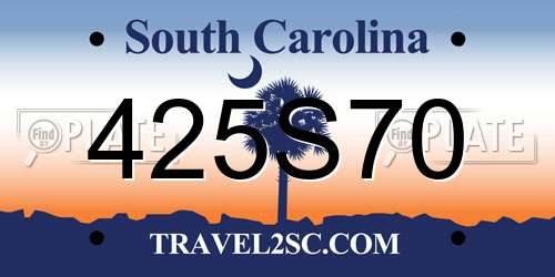 425S70 South Carolina License Plate