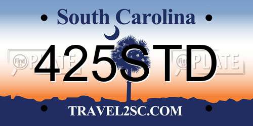 425STD South Carolina License Plate
