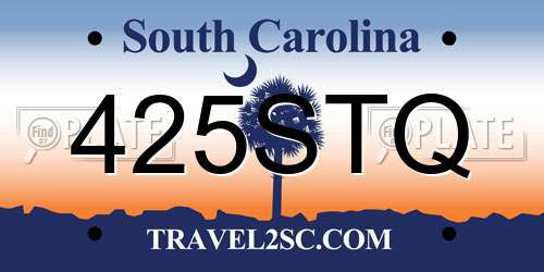 425STQ South Carolina License Plate