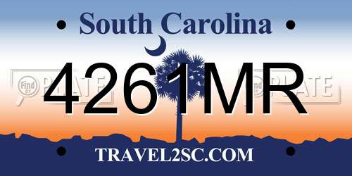 4261MR South Carolina License Plate
