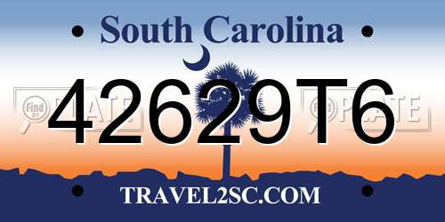 42629T6 South Carolina License Plate