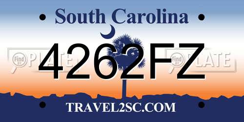 4262FZ South Carolina License Plate