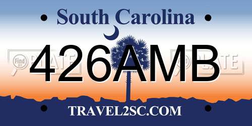 426AMB South Carolina License Plate