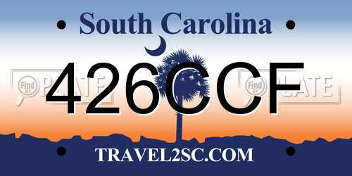426CCF South Carolina License Plate