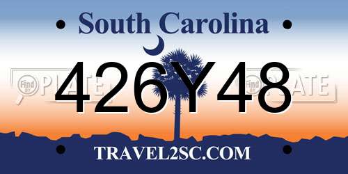426Y48 South Carolina License Plate