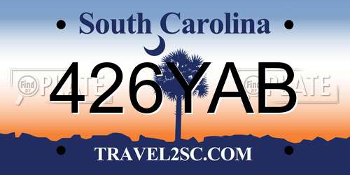 426YAB South Carolina License Plate