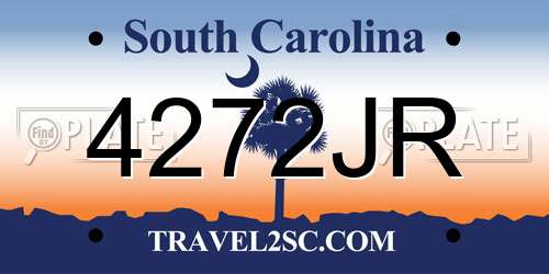 4272JR South Carolina License Plate