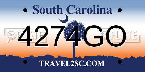 4274GO South Carolina License Plate