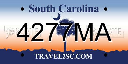 4277MA South Carolina License Plate