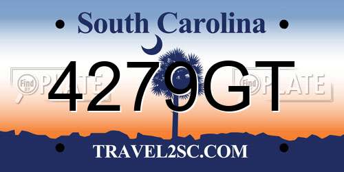 4279GT South Carolina License Plate