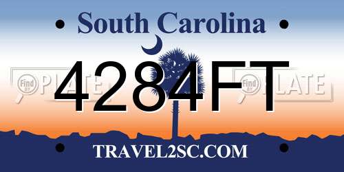 4284FT South Carolina License Plate