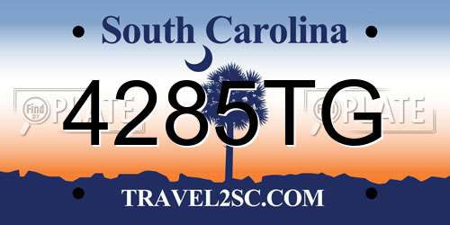 4285TG South Carolina License Plate
