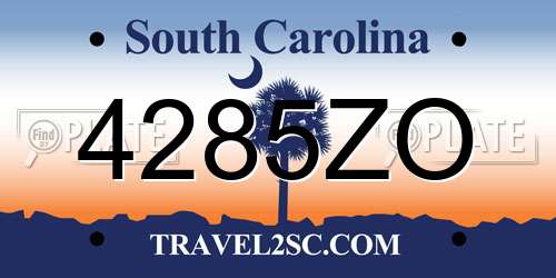 4285ZO South Carolina License Plate