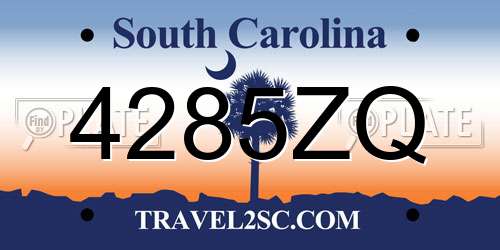4285ZQ South Carolina License Plate