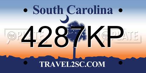 4287KP South Carolina License Plate