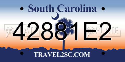 42881E2 South Carolina License Plate