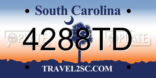 4288TD South Carolina License Plate
