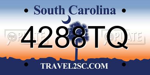 4288TQ South Carolina License Plate