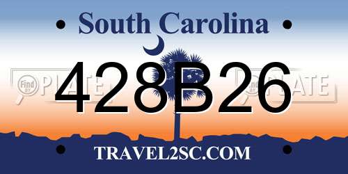 428B26 South Carolina License Plate