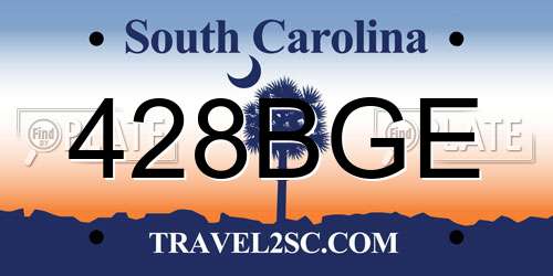428BGE South Carolina License Plate