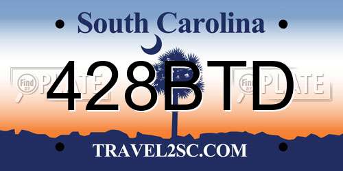 428BTD South Carolina License Plate