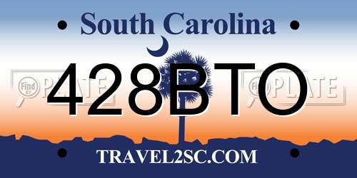 428BTO South Carolina License Plate