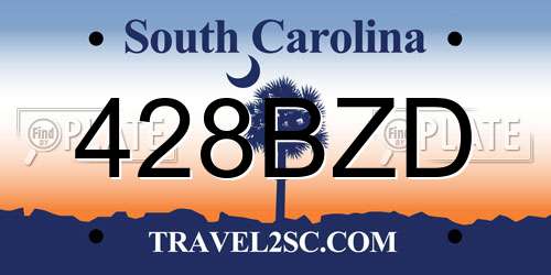 428BZD South Carolina License Plate