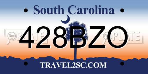 428BZO South Carolina License Plate