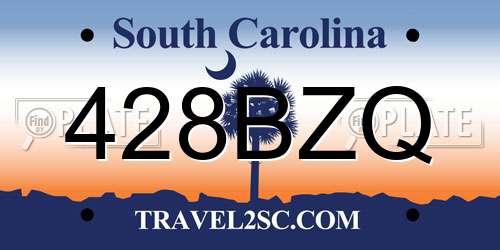 428BZQ South Carolina License Plate