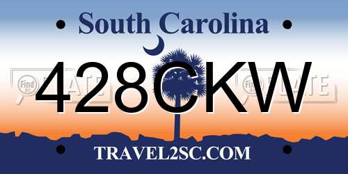428CKW South Carolina License Plate